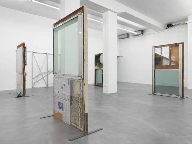 Installation view of Oscar Tuazon sculptures exhibitions