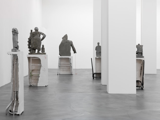 Installation view of Justin Matherly sculpture and monoprint exhibition
