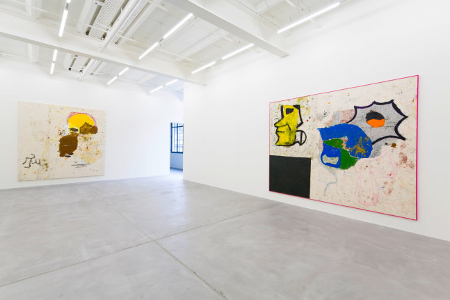 Installation view of Joe Bradley painting exhibition