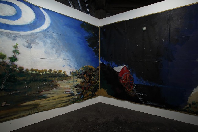 Installation view of paintings by Verne Dawson