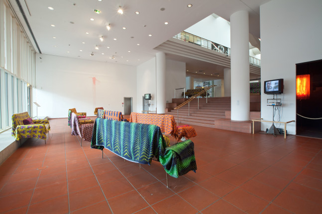 Installation view of works by Franz West