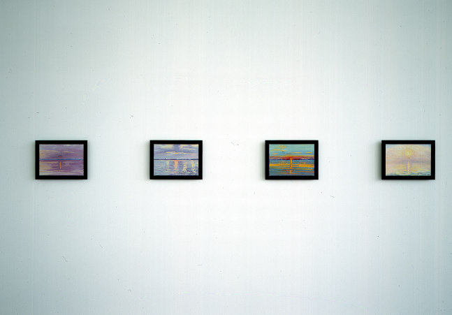 Installation view of paintings by Jean-Frédéric Schnyder