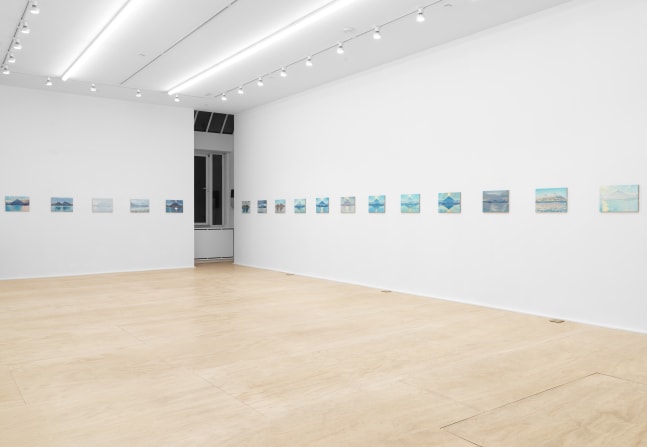 Installation view of Jean-Frédéric Schnyder paintings and sculpture exhibition