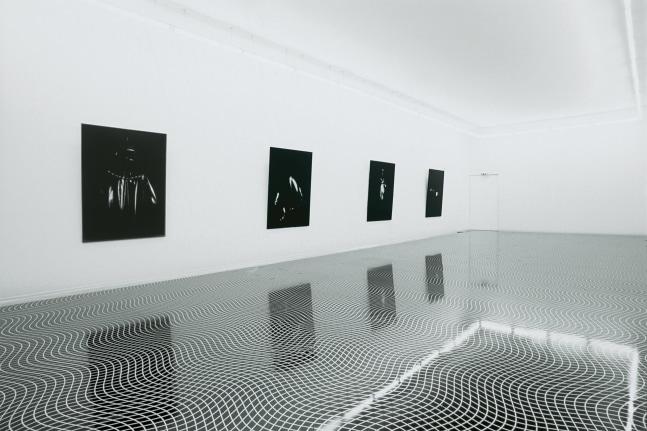 Installation view of paintings by Ugo Rondinone