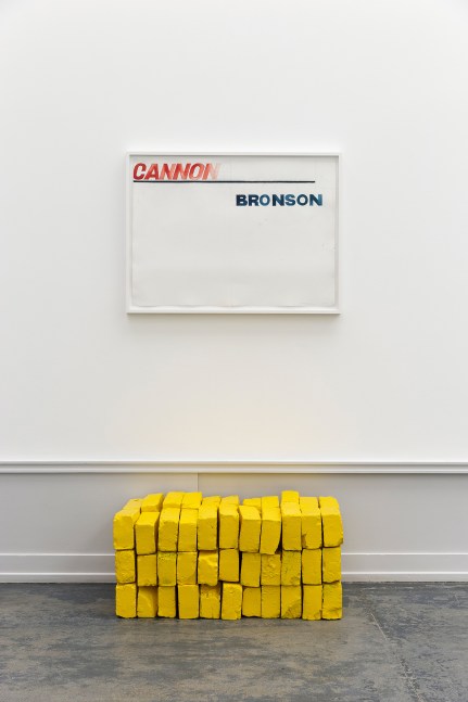 Installation view of sculptures by Matias Faldbakken