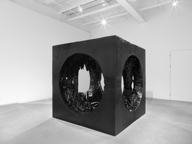 Installation view of Doug Aitken video and sculpture exhibition