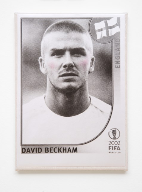 wall work with photography of David Beckham by Sarah Ortmeyer