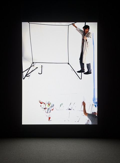 Installation view of video work by Alex Hubbard