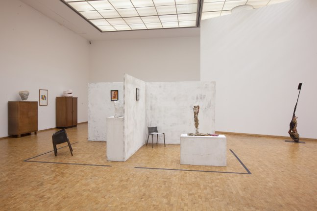 Installation view of works by Franz West