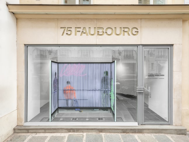 Installation view, Louisa Gagliardi, Hard-pressed, Galerie Eva Presenhuber x 75 Faubourg, Paris, 2025