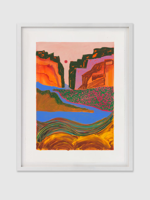 FIREY GROUNDS 2020 Printed ink and mixed media on paper Image 98 x 73.5 cm / 38 1/2 x 29 in Frame 107 x 82.5 x 4 cm / 42 1/8 x 32 1/2 x 1 5/8 in