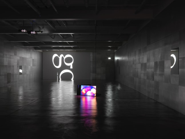 Installation view of Douglas Gordon film and installation exhibition