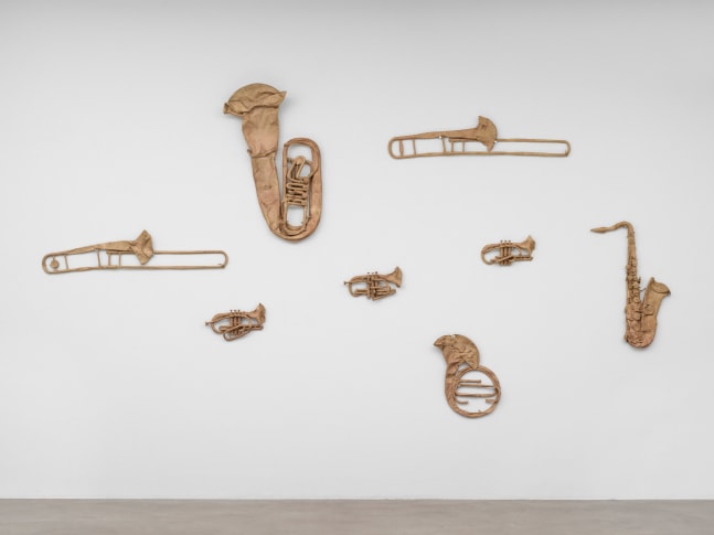 wall works by Valentin Carron