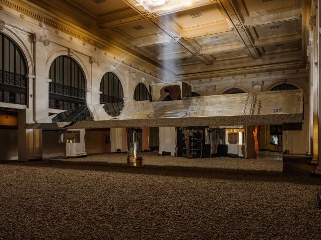 Installation view of living art installation by Doug Aitken