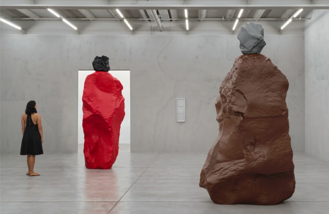 Installation view of sculptures by Ugo Rondinone
