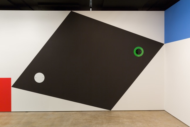 Installation view of wall works by Gerwald Rockenschaub