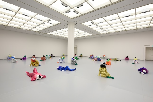 Installation view of sculptures by Ugo Rondinone