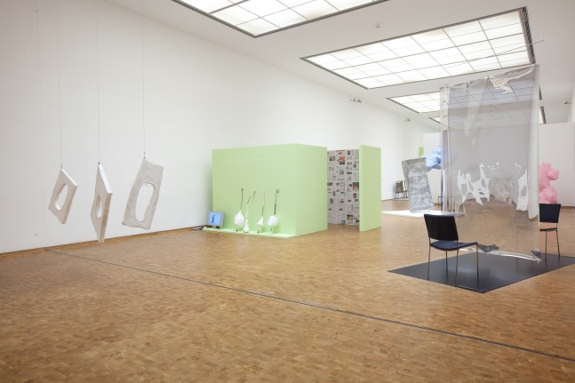 Installation view of works by Franz West