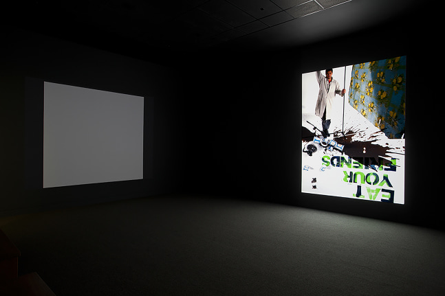 Installation view of video work by Alex Hubbard