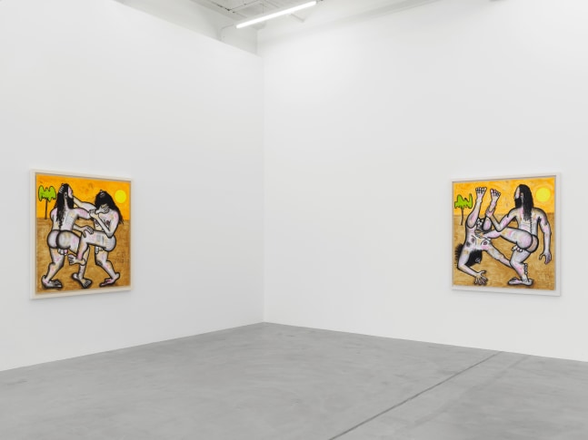 Installation view of Carroll Dunham painting exhibition