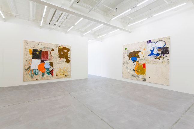 Installation view of Joe Bradley painting exhibition