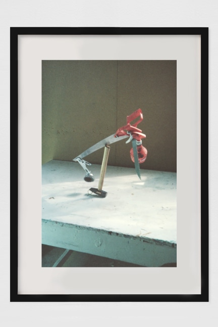 Peter Fischli David Weiss Time Abused (Equilibres series) 1984 Chromogenic print, framed Sheet 40 x 30 cm / 15 3/4 x 11 3/4 in Frame 60 x 47 x 2.5 cm / 23 5/8 x 18 1/2 x 1 in