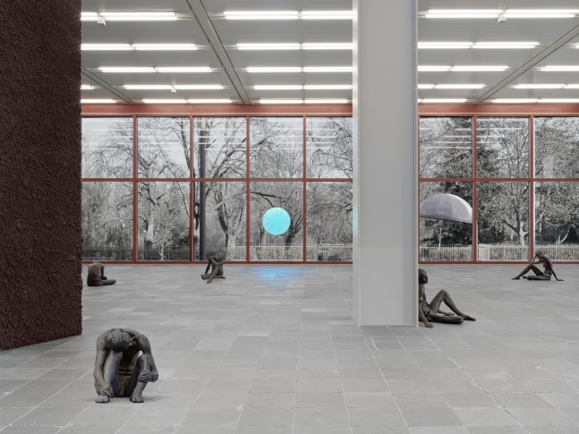 Installation view of sculptures by Ugo Rondinone