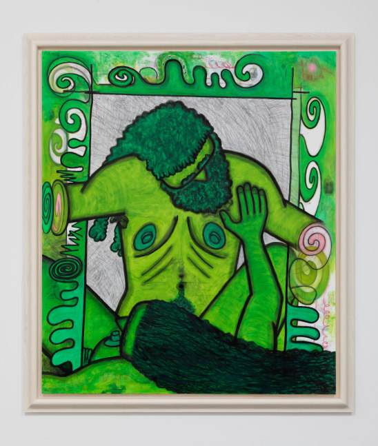 green painting by Carroll Dunham
