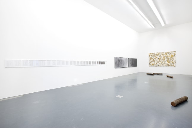 Installation view of paintings by Tim Rollins and K.O.S.