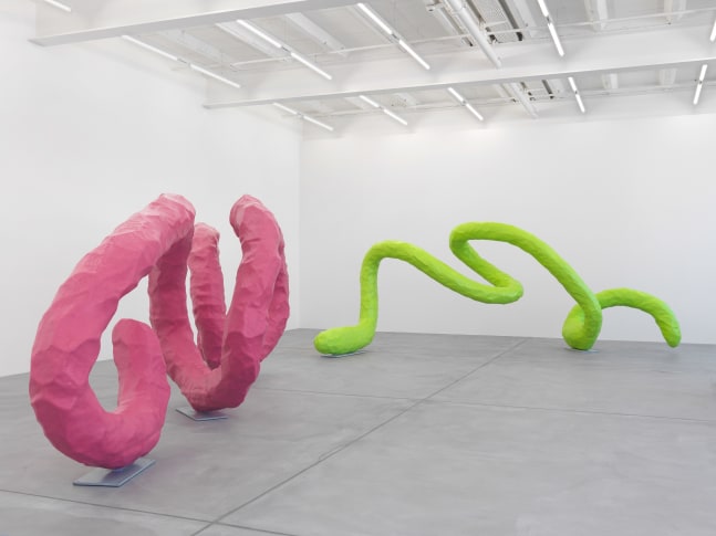 Installation view of Franz West sculptures and furniture works exhibition