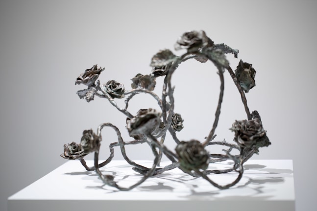 Installation view, Jean-Marie Appriou, Sam Falls, Shara Hughes, Galerie 75 Faubourg, Paris, 2021