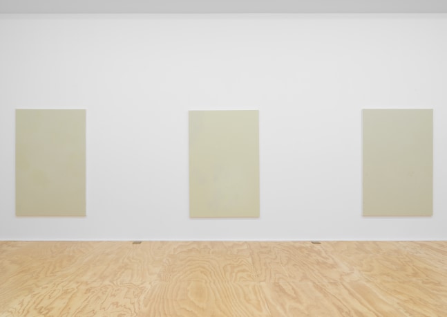 Installation view of paintings by Koo Jeong A