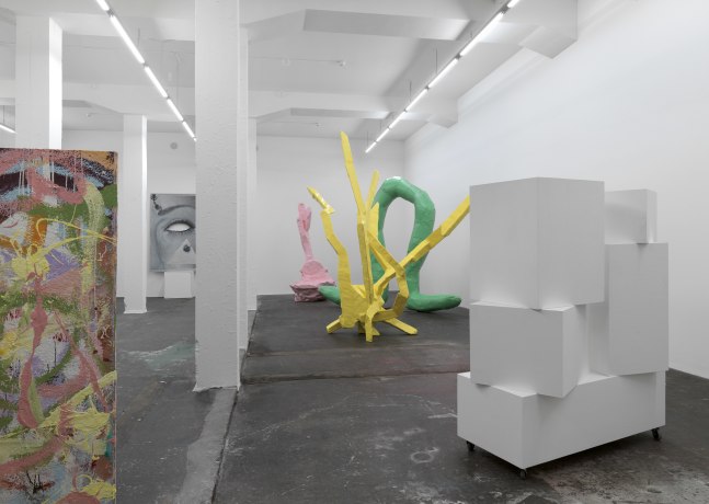 Installation view of Franz West sculptures exhibition