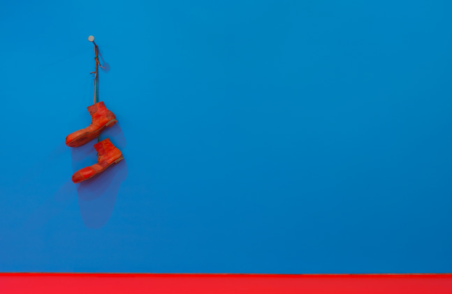 Installation view of sculptures by Ugo Rondinone