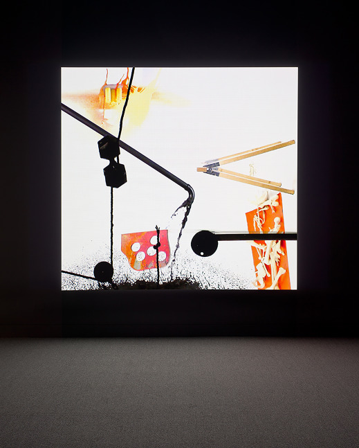 Installation view of video work by Alex Hubbard