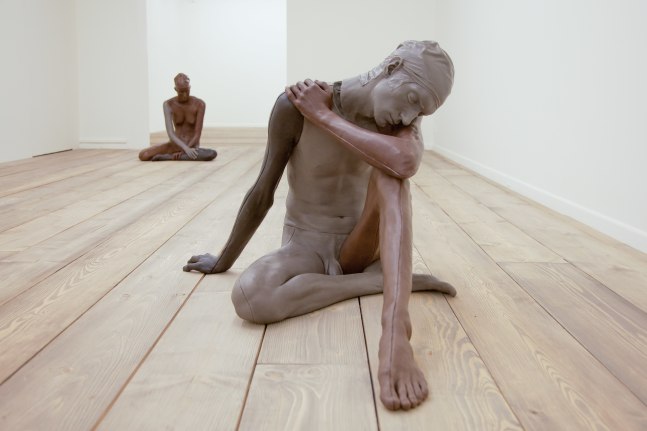 Installation view of sculptures by Ugo Rondinone