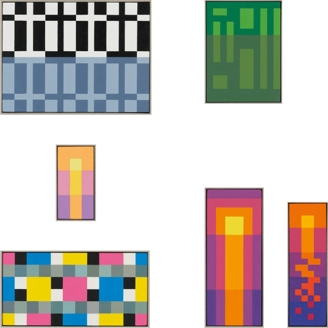 Image of six small paintings by Jean-Frédéric Schnyder