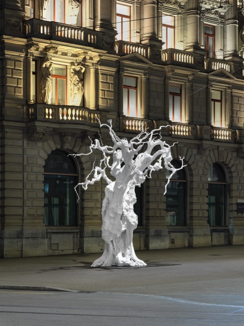 Installation view of sculpture by Ugo Rondinone