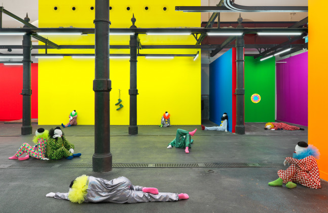 Installation view of sculptures by Ugo Rondinone