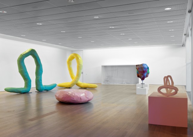 Installation view of works by Franz West