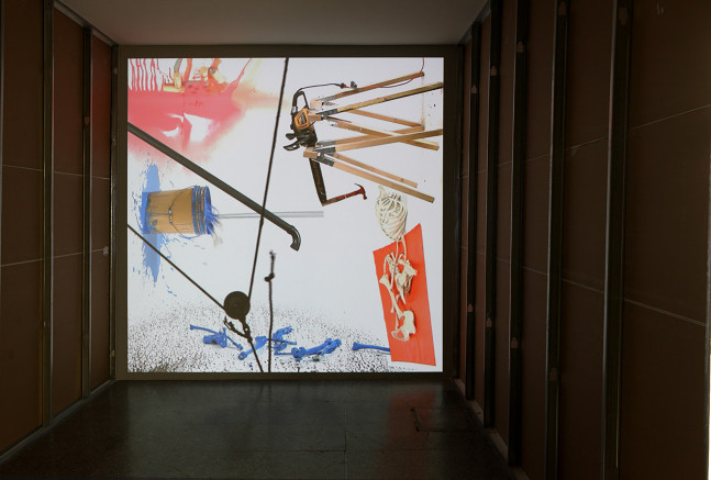 Installation view of video work by Alex Hubbard
