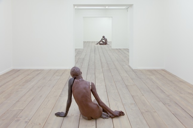 Installation view of sculptures by Ugo Rondinone