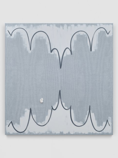 Greyscale painting of forms by Amy Feldman