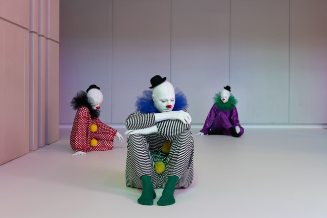Installation view of sculptures by Ugo Rondinone