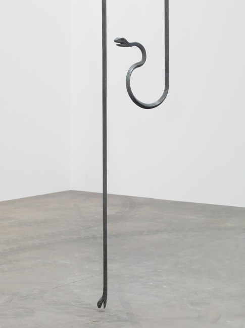 Installation view of sculpture by Valentin Carron
