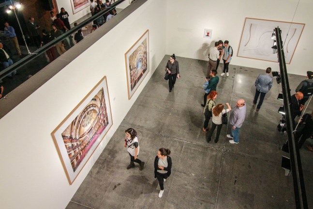 Installation view of photographs by Candida Höfer