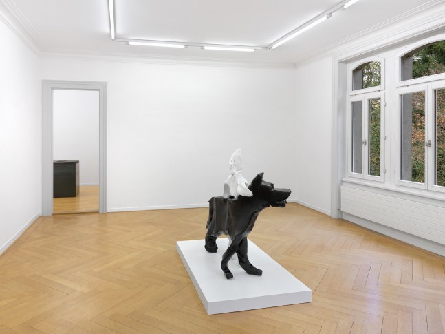 Installation view of sculptures by Valentin Carron