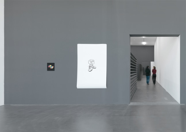 Installation view of sculptures by Liam Gillick