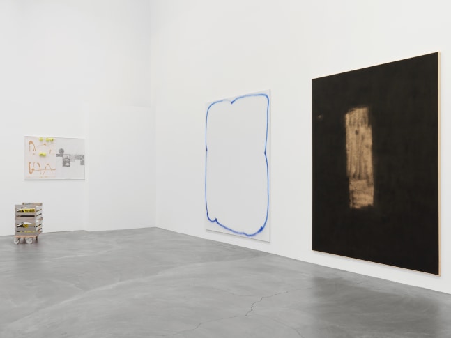 Installation view of paintings and sculptures group exhibition