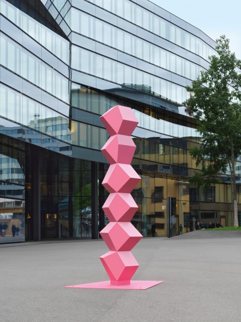 Outdoor view of sculpture by Angela Bulloch